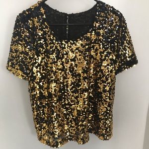 Topshop Sequined Crop Top